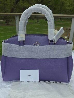 NWT! Coach Sage Carryall Light Purple Crossgrain Leather- Silver Hardware F28976